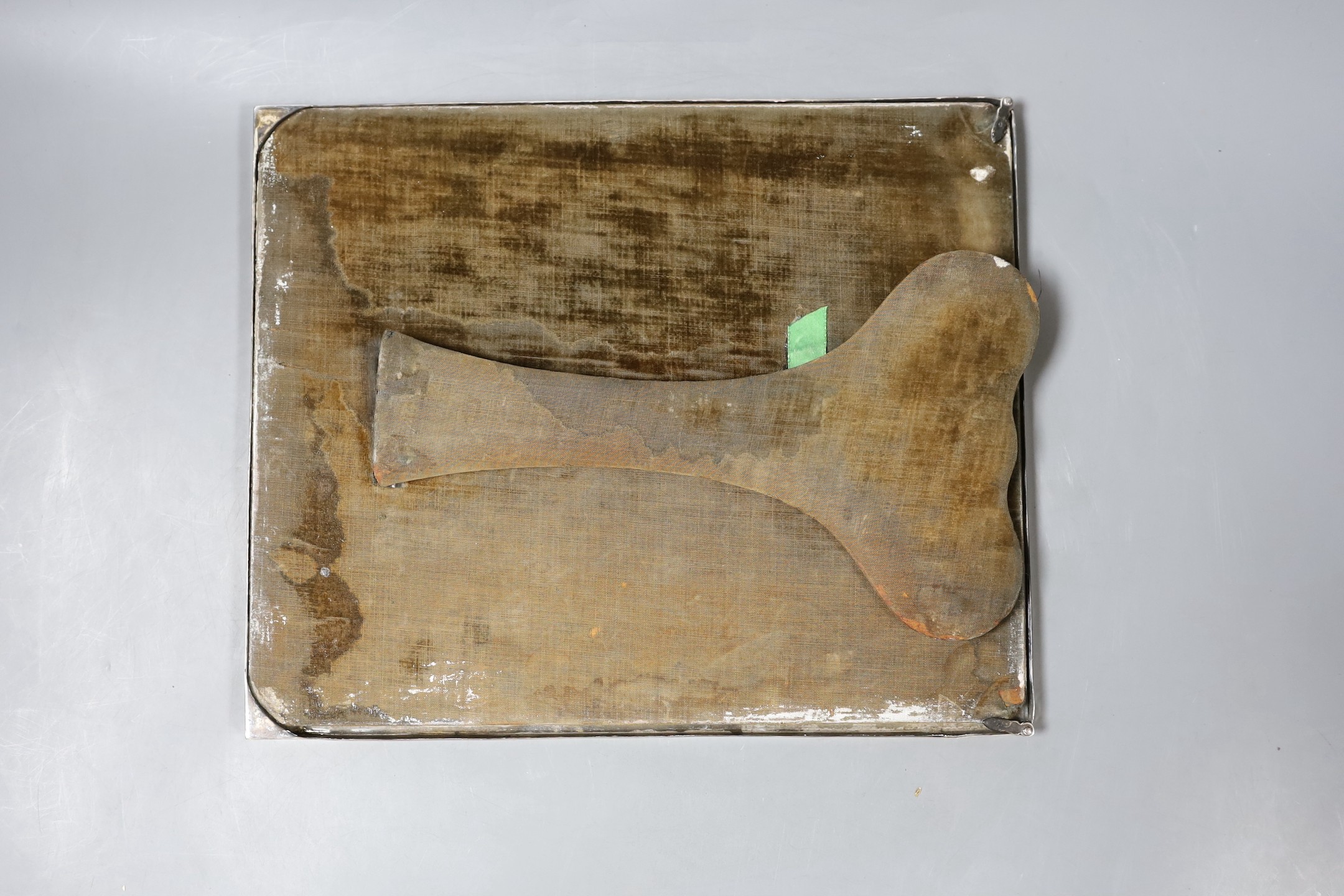 A George V silver mounted rectangular photograph frame, PS & Co, London, 1925, overall 29.2cm by 24.4cm.